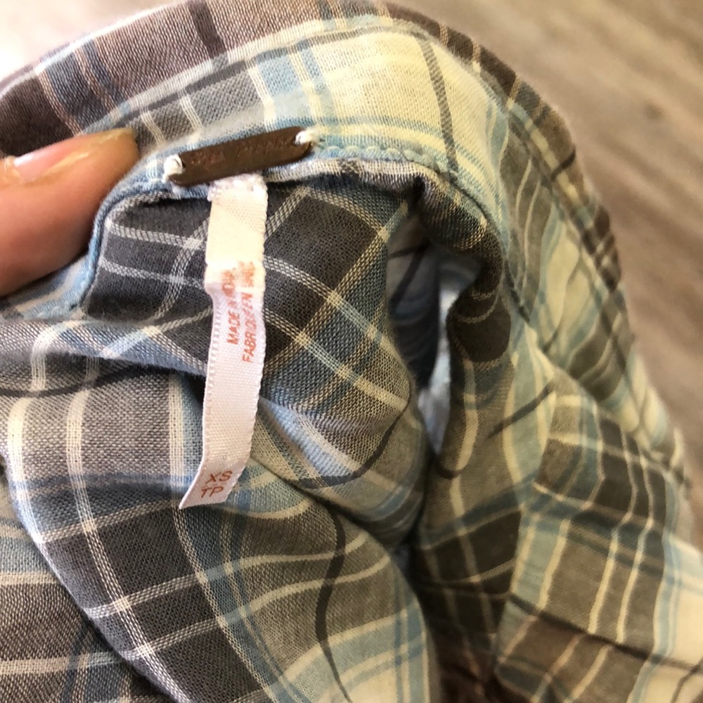 Free People Plaid ombré button up - Picture 5 of 8